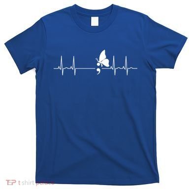 Semicolon Heartbeat Suicide Prevention Gift T-Shirt
