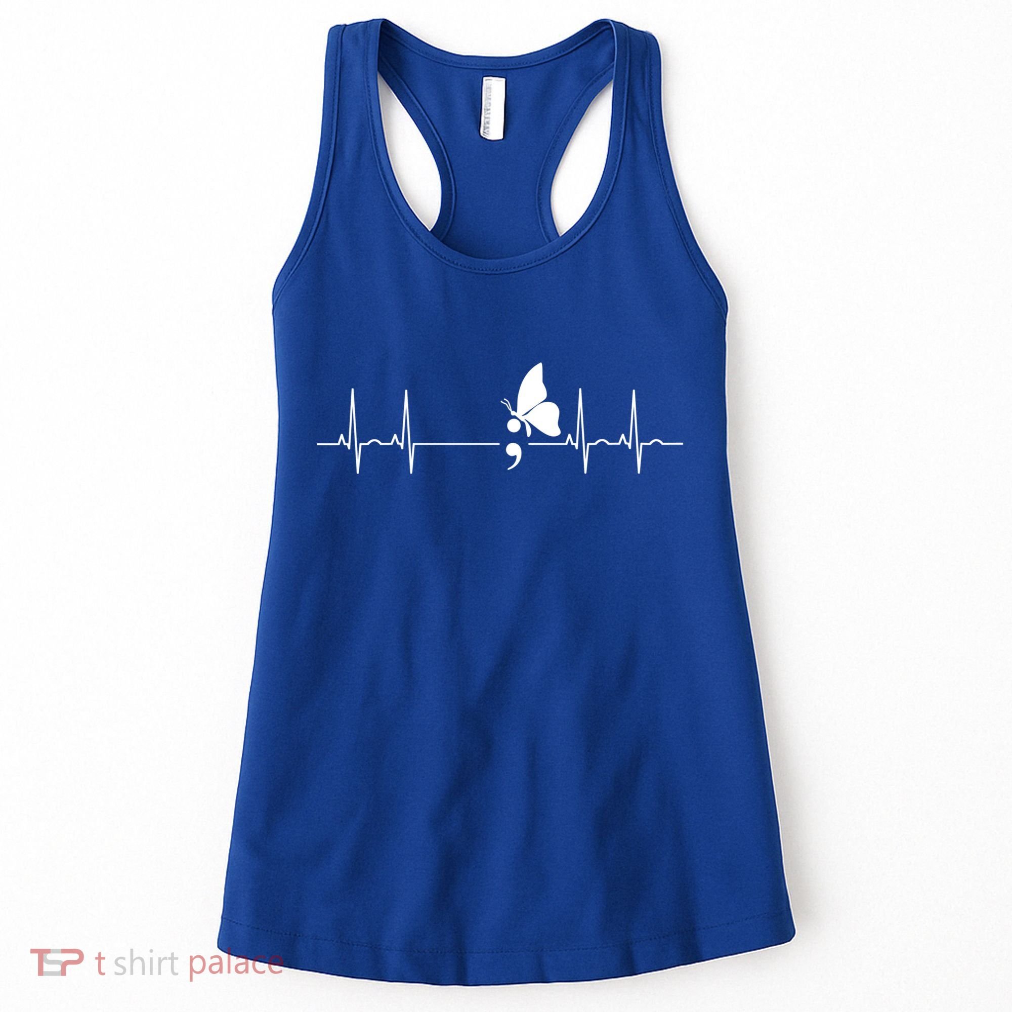 Semicolon Heartbeat Suicide Prevention Gift Women's Tank Top