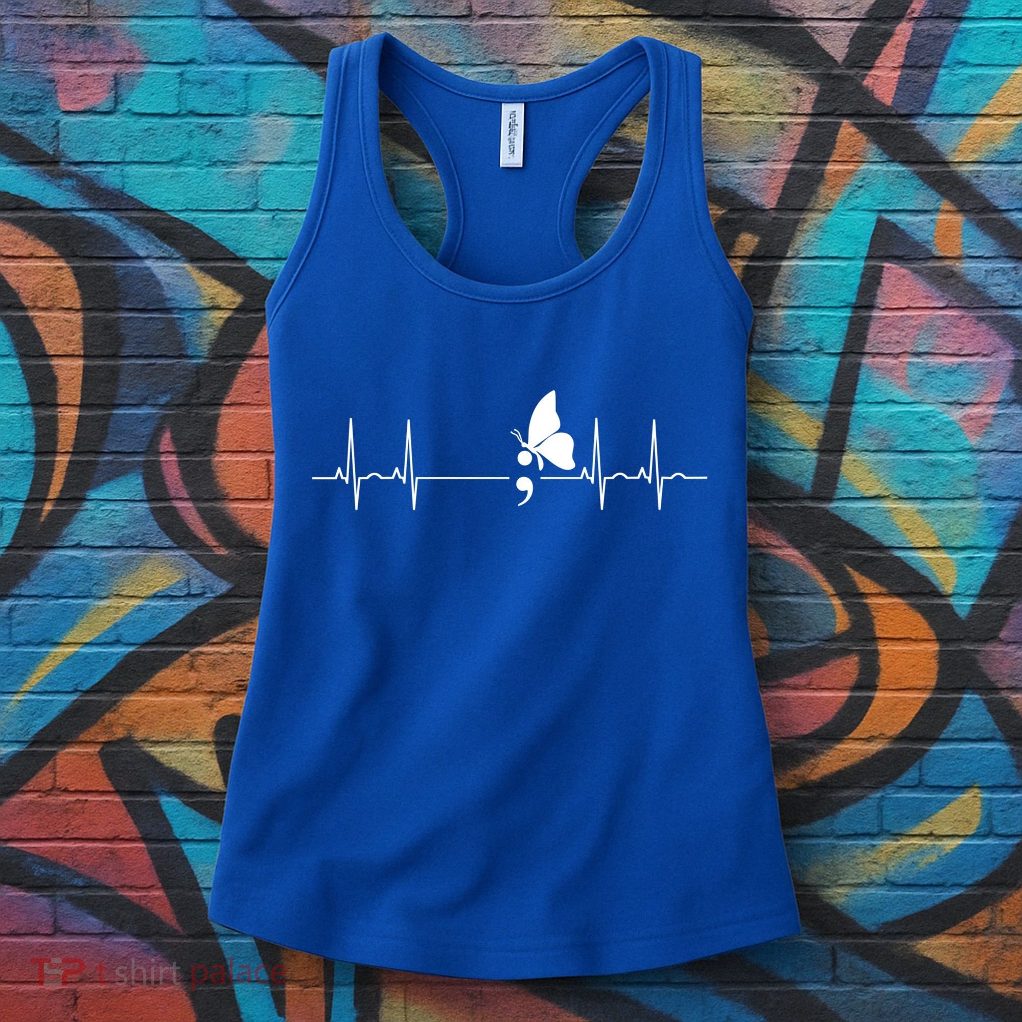 Semicolon Heartbeat Suicide Prevention Gift Women's Tank Top