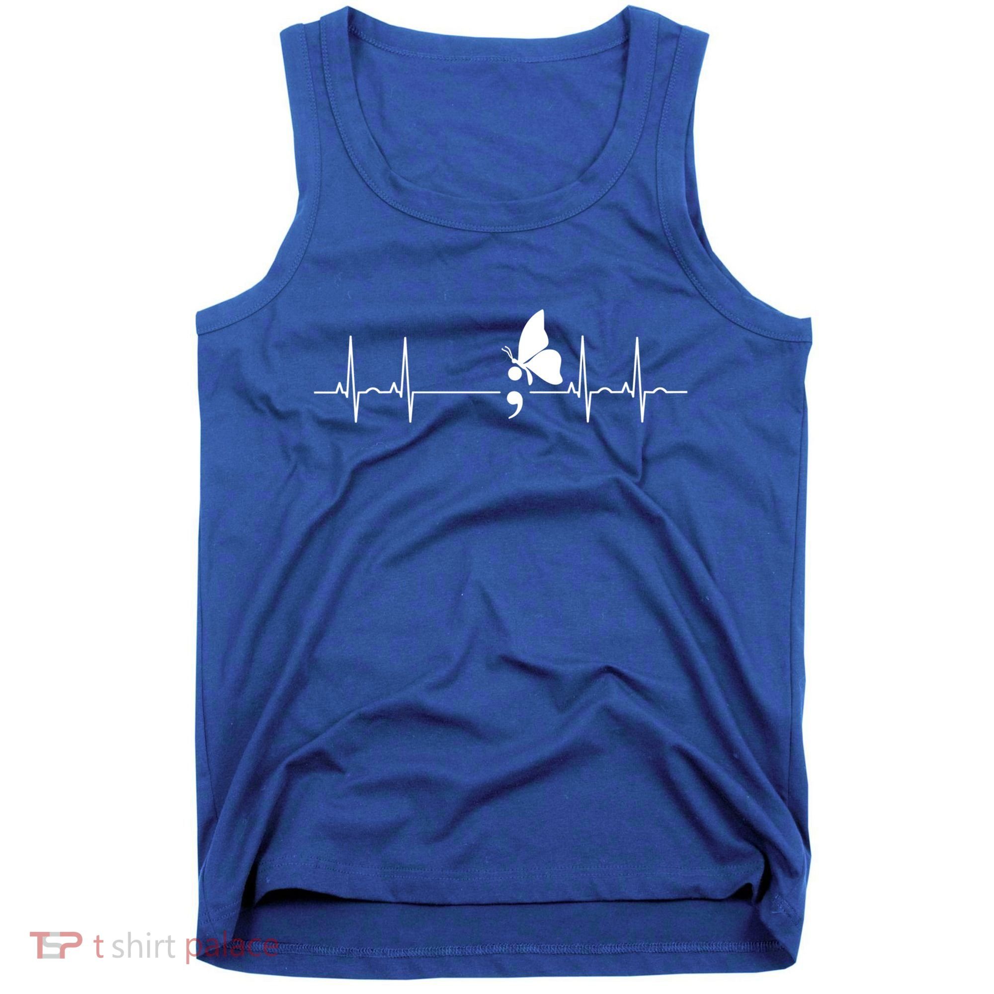 Semicolon Heartbeat Suicide Prevention Gift Tank Top