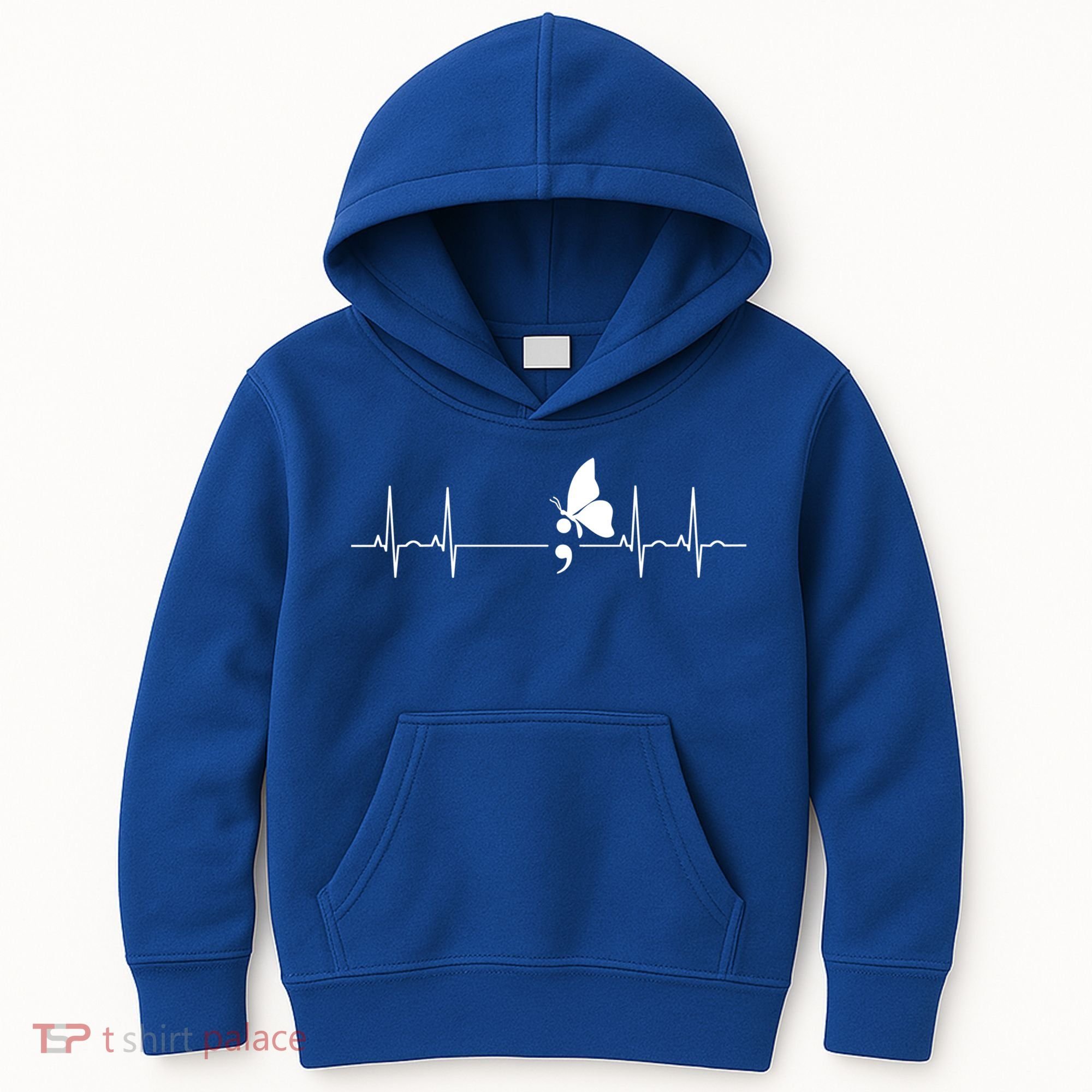 Semicolon Heartbeat Suicide Prevention Gift Kids Hoodie