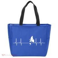 Semicolon Heartbeat Suicide Prevention Gift Tote Bag thumb 0