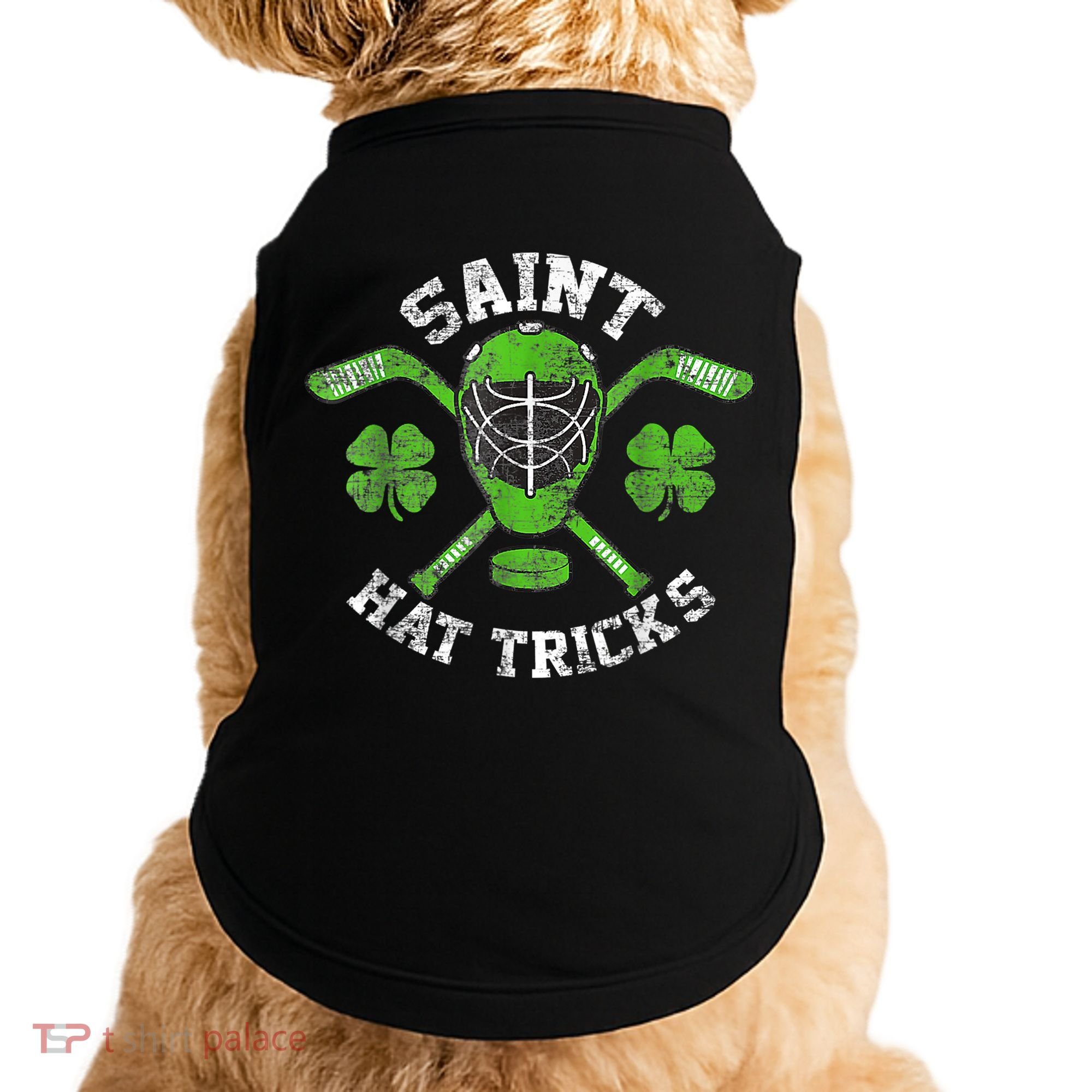 Saint Hattrick St Patrick's Day Hockey Hat Tricks Boy Doggie Tank