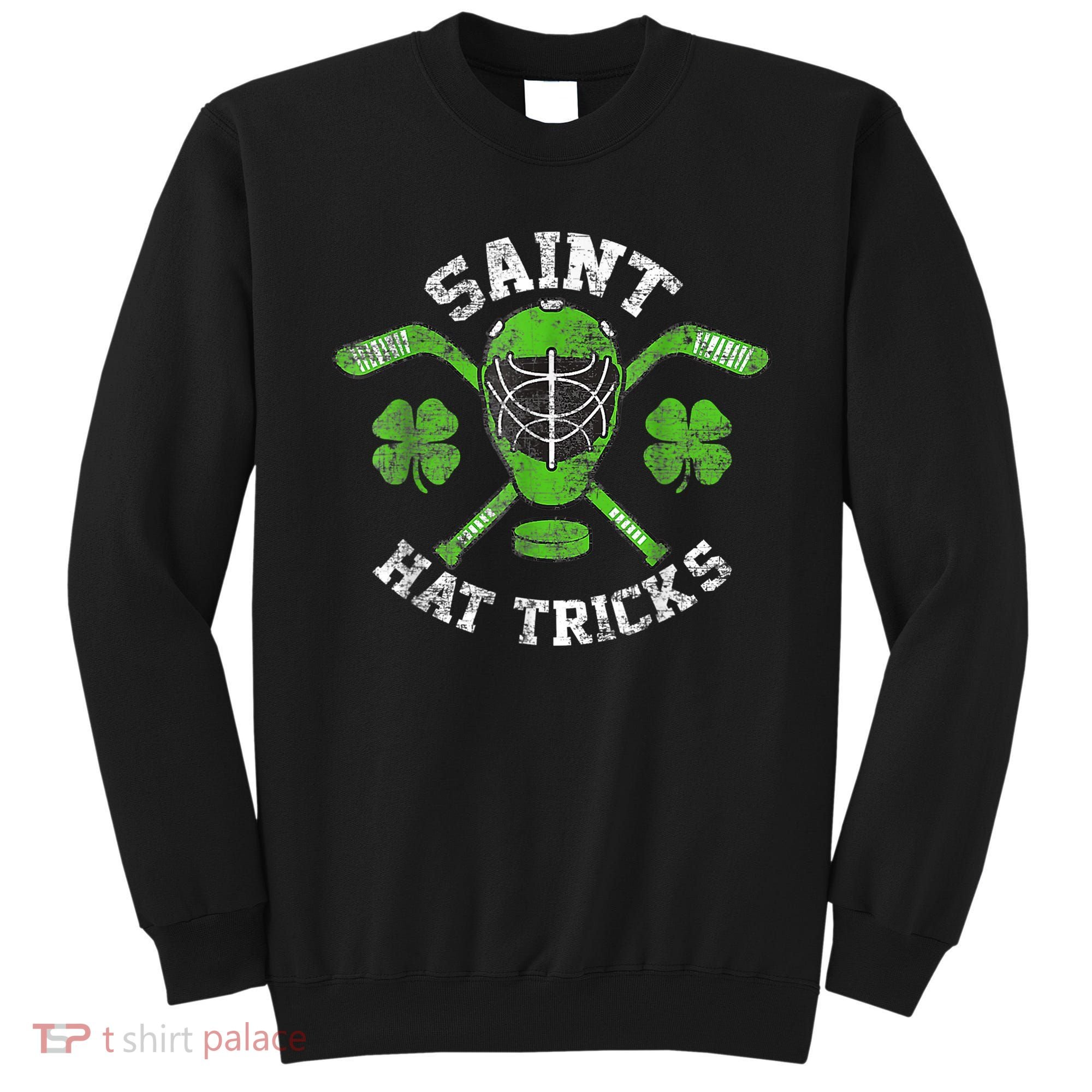 Saint Hattrick St Patrick's Day Hockey Hat Tricks Boy Sweatshirt