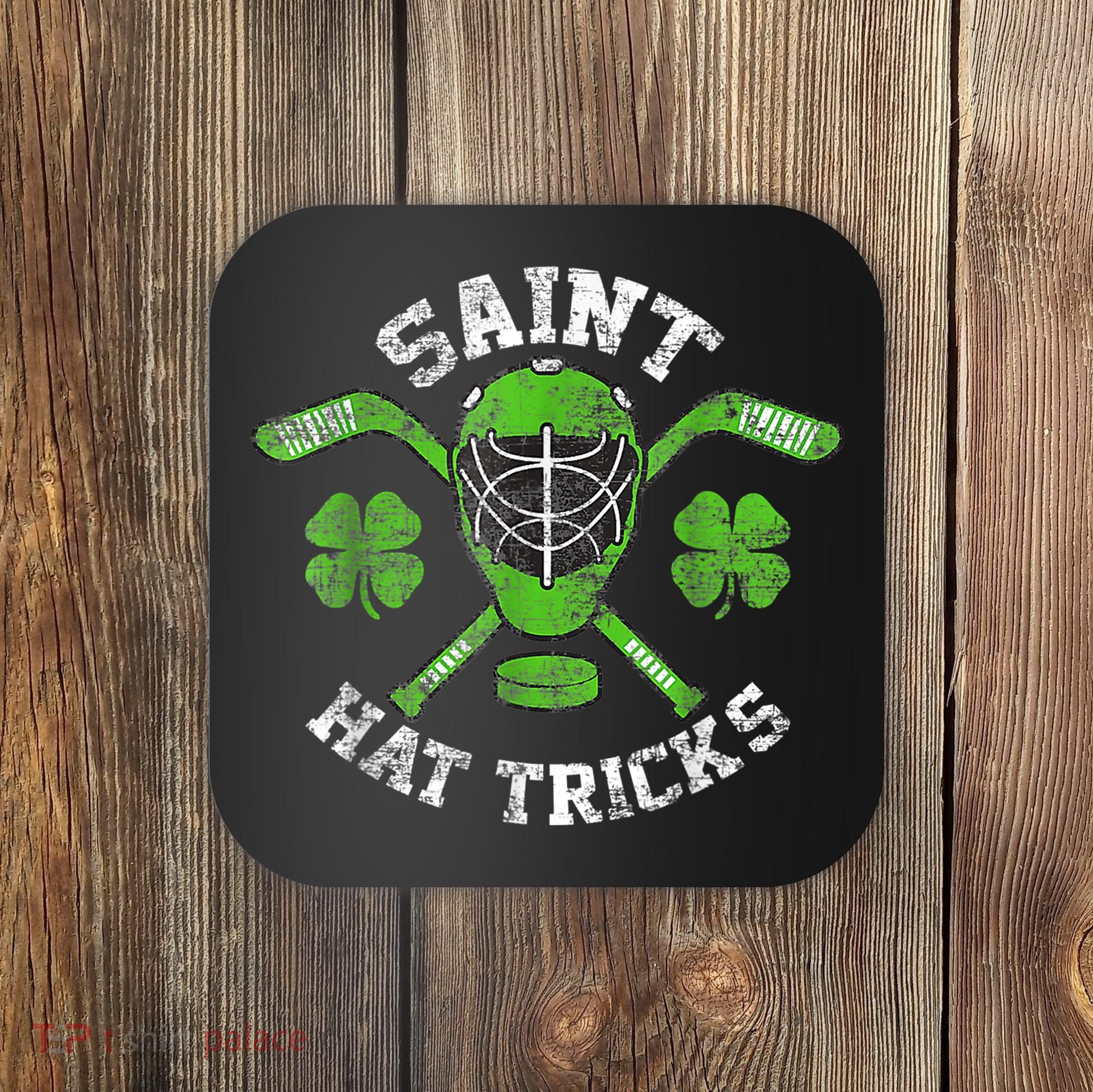Saint Hattrick St Patrick's Day Hockey Hat Tricks Boy Coaster