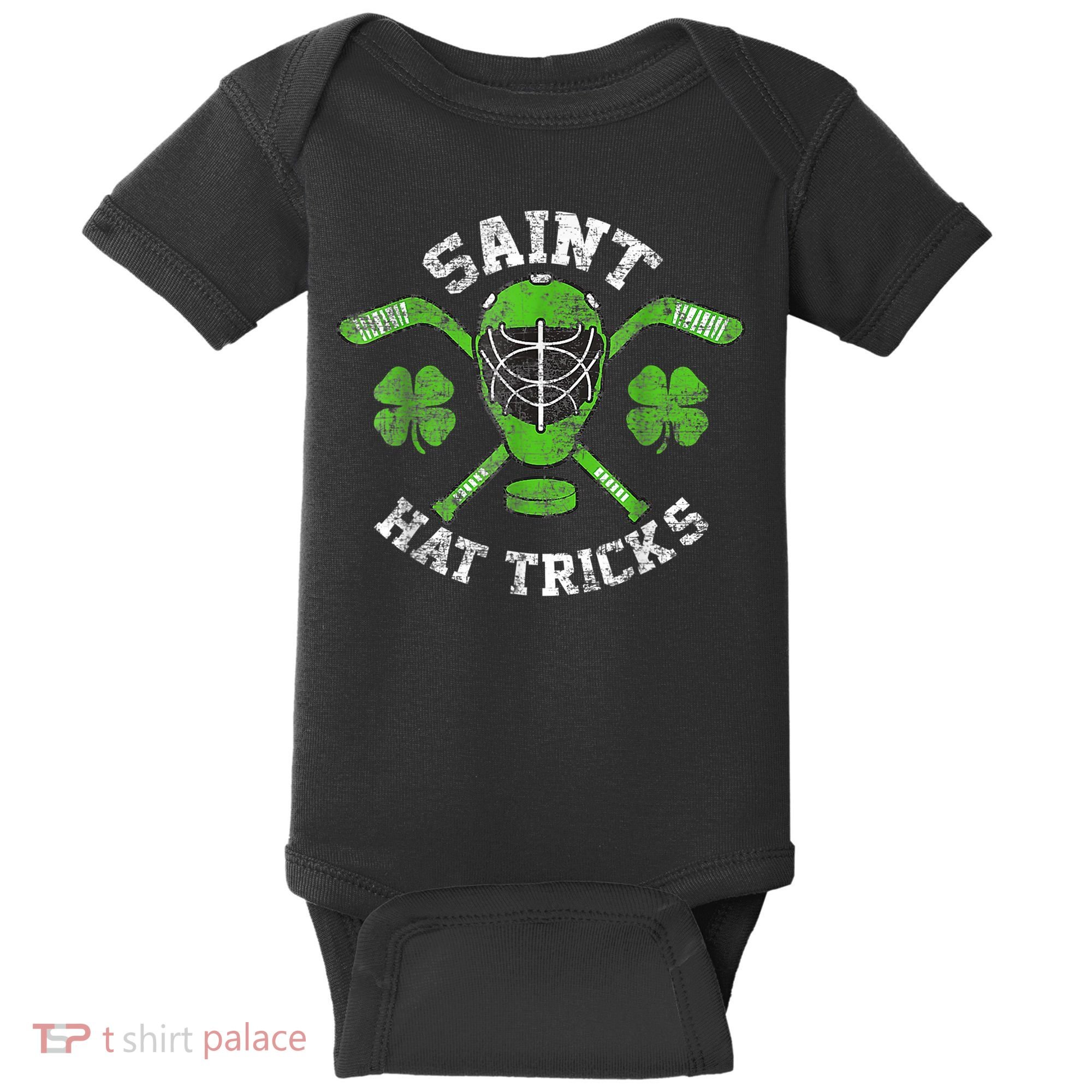 Saint Hattrick St Patrick's Day Hockey Hat Tricks Boy Baby Bodysuit