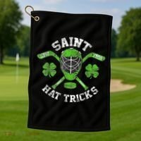 Saint Hattrick St Patrick's Day Hockey Hat Tricks Boy Golf Towel thumb 1