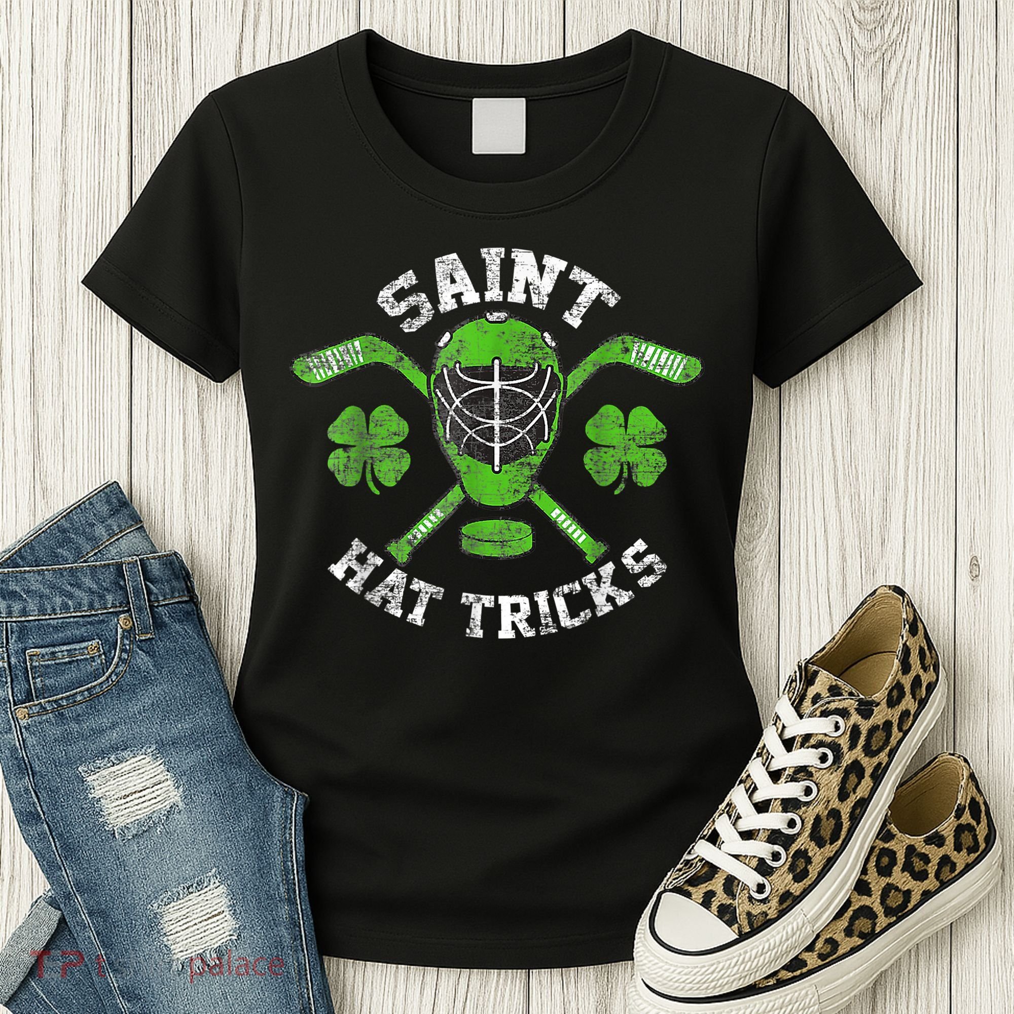 Saint Hattrick St Patrick's Day Hockey Hat Tricks Boy Women's T-Shirt