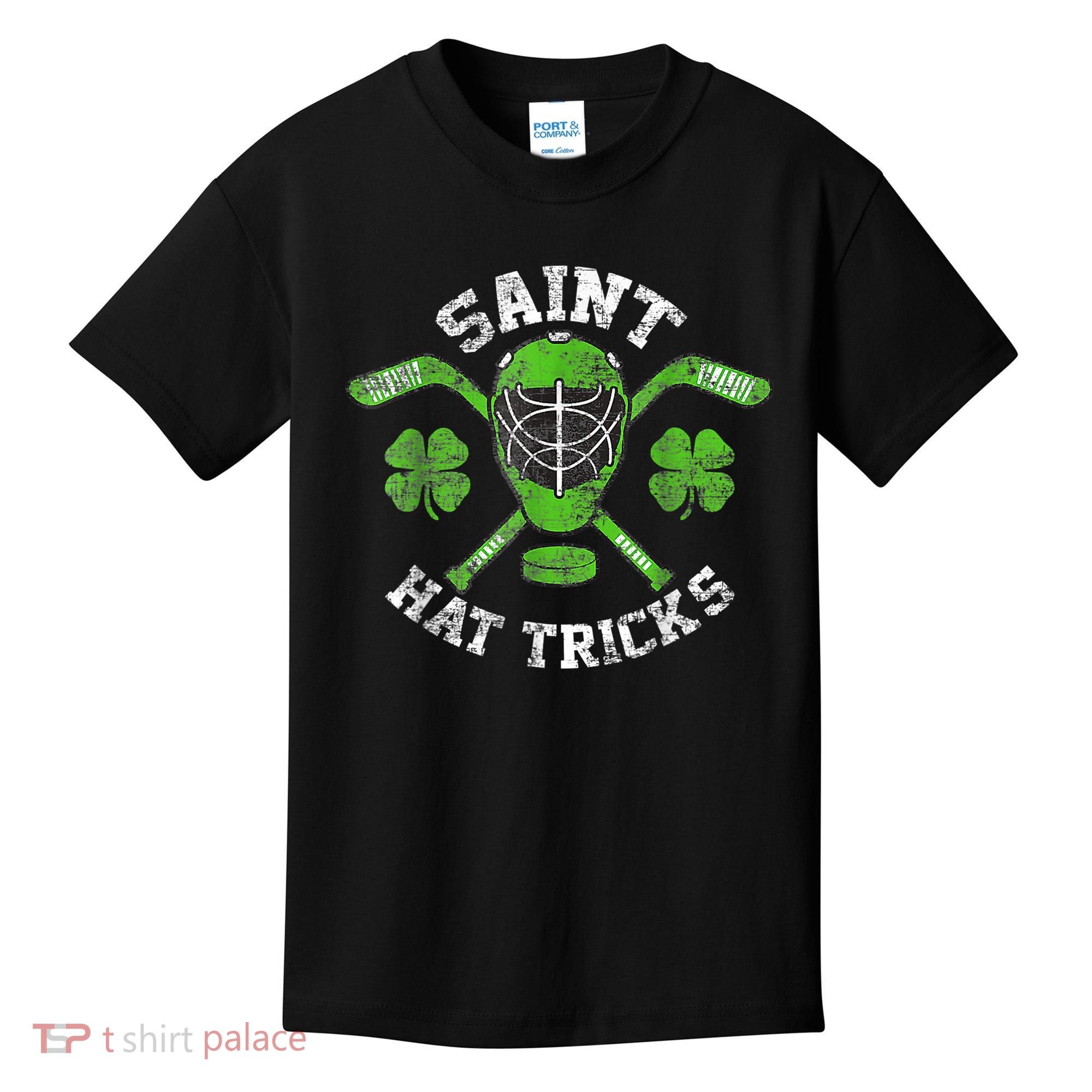 Saint Hattrick St Patrick's Day Hockey Hat Tricks Boy Kids T-Shirt