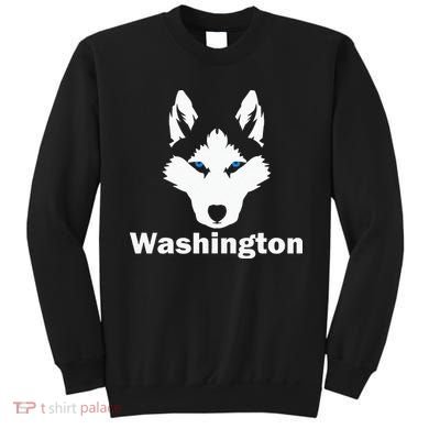 Siberian Huskies State Of Washington Husky Face Sweatshirt