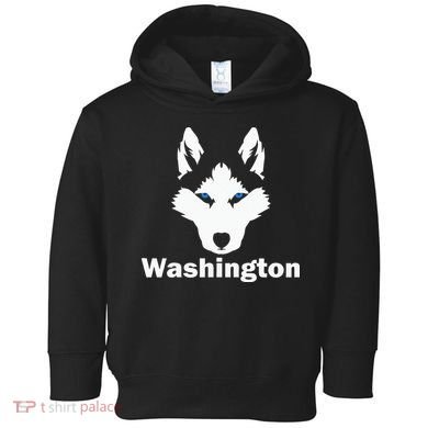 Siberian Huskies State Of Washington Husky Face Toddler Hoodie