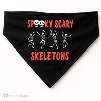 Spooky Halloween Scary Skeletons USA-Made Doggie Bandana thumb 0