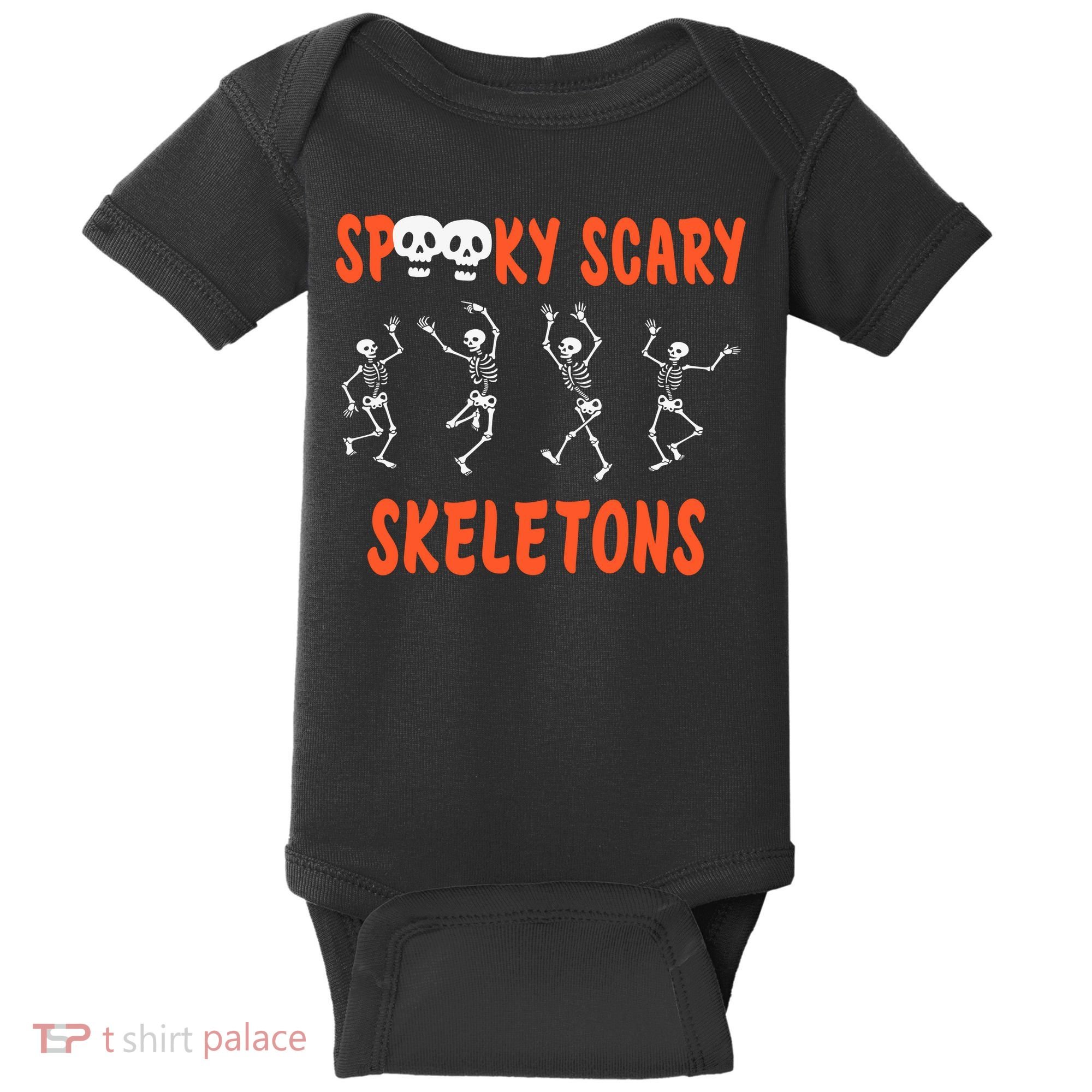 Spooky Halloween Scary Skeletons Baby Bodysuit