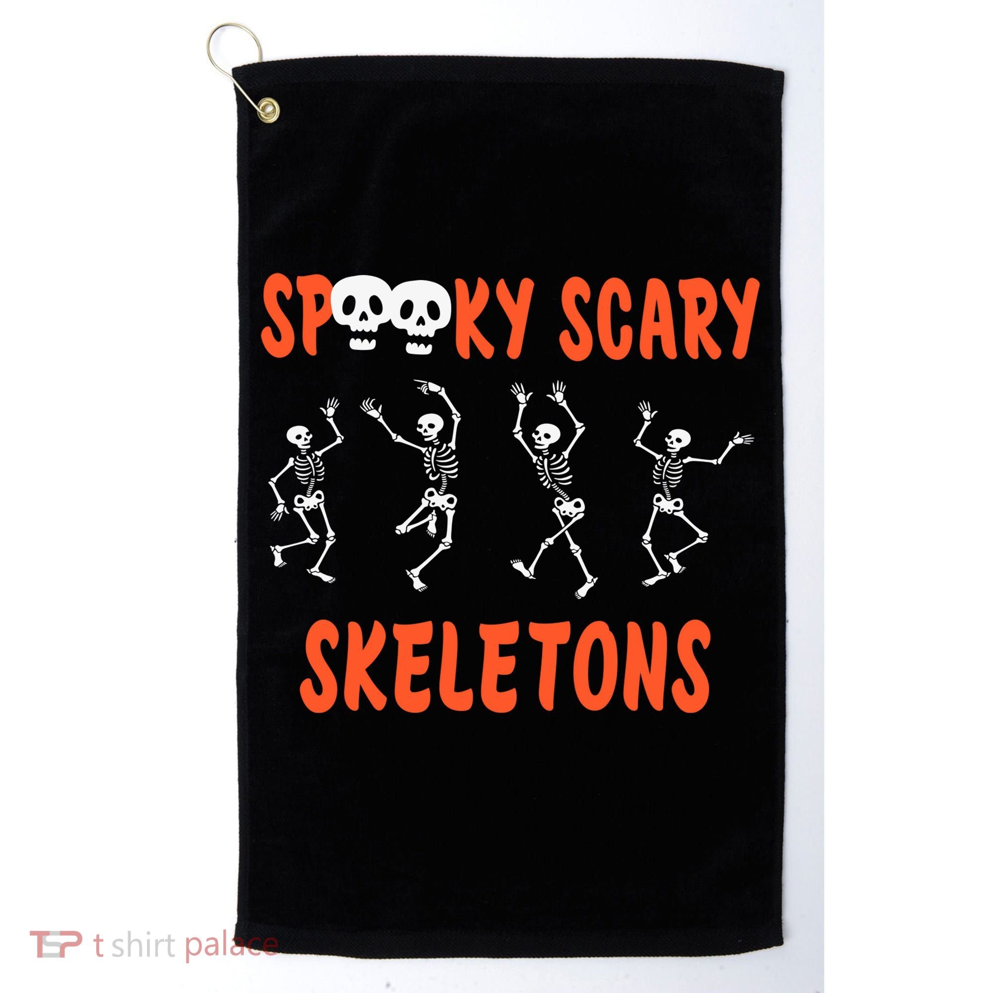 Spooky Halloween Scary Skeletons Golf Towel