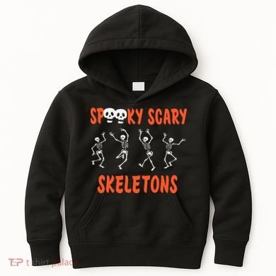 Spooky Halloween Scary Skeletons Kids Hoodie