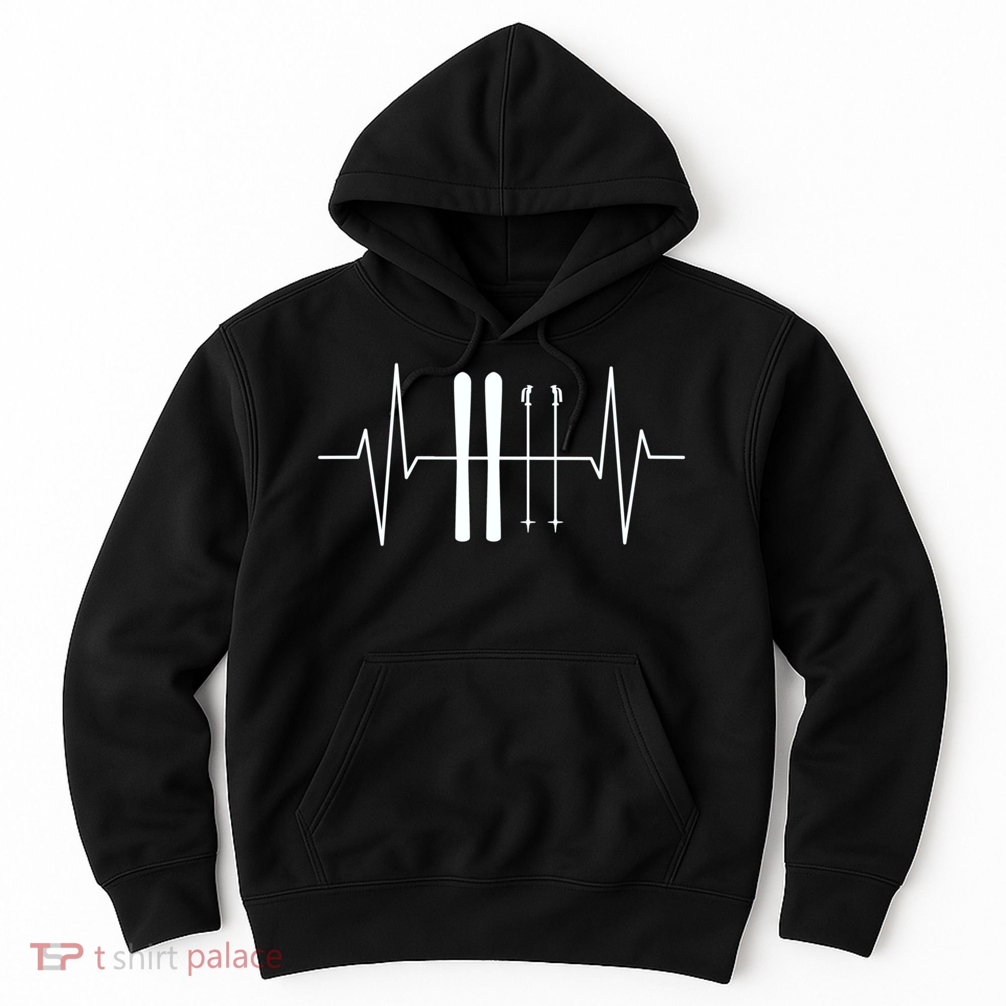 Ski Heartbeat Skier Skiing Gift For Skier Hoodie