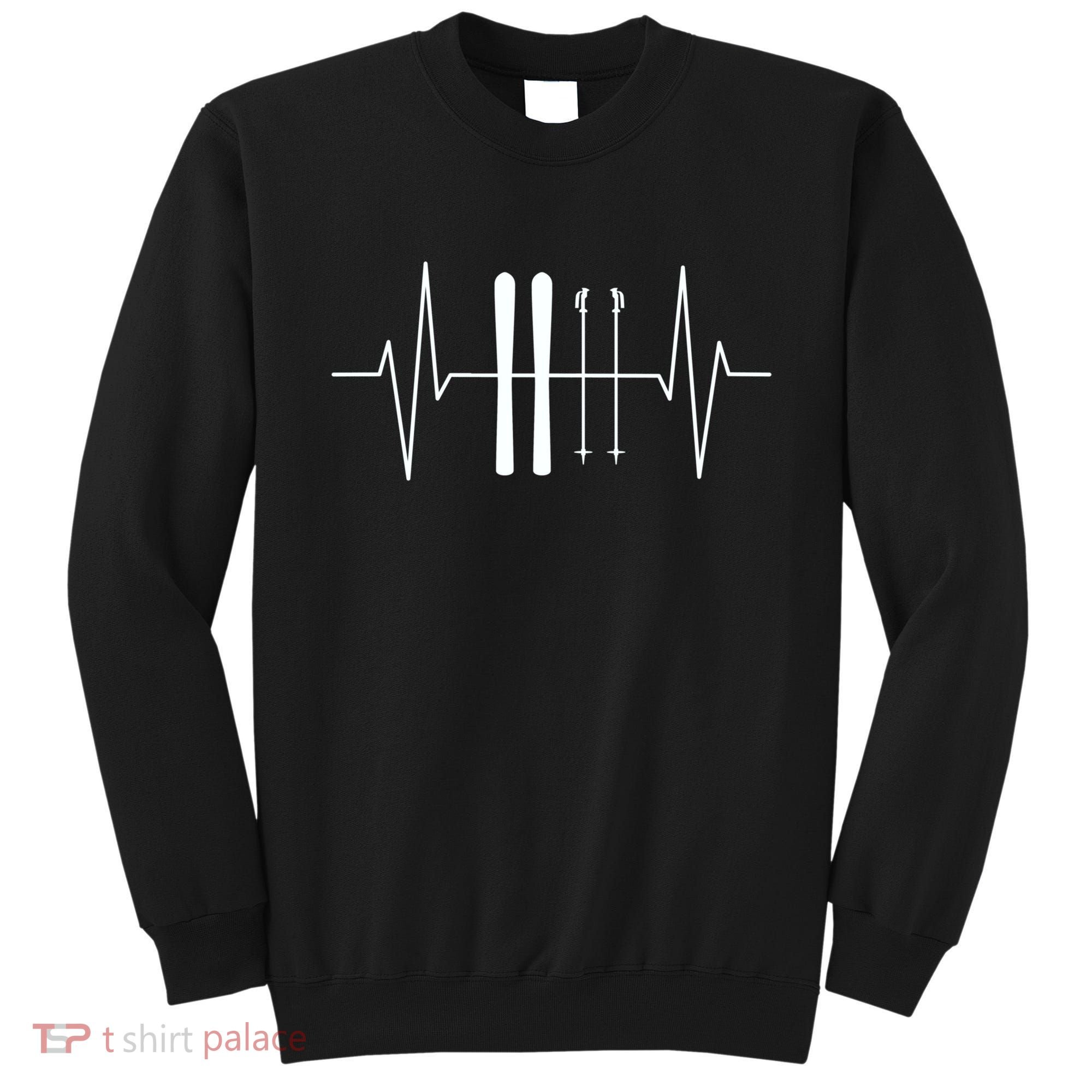 Ski Heartbeat Skier Skiing Gift For Skier Sweatshirt