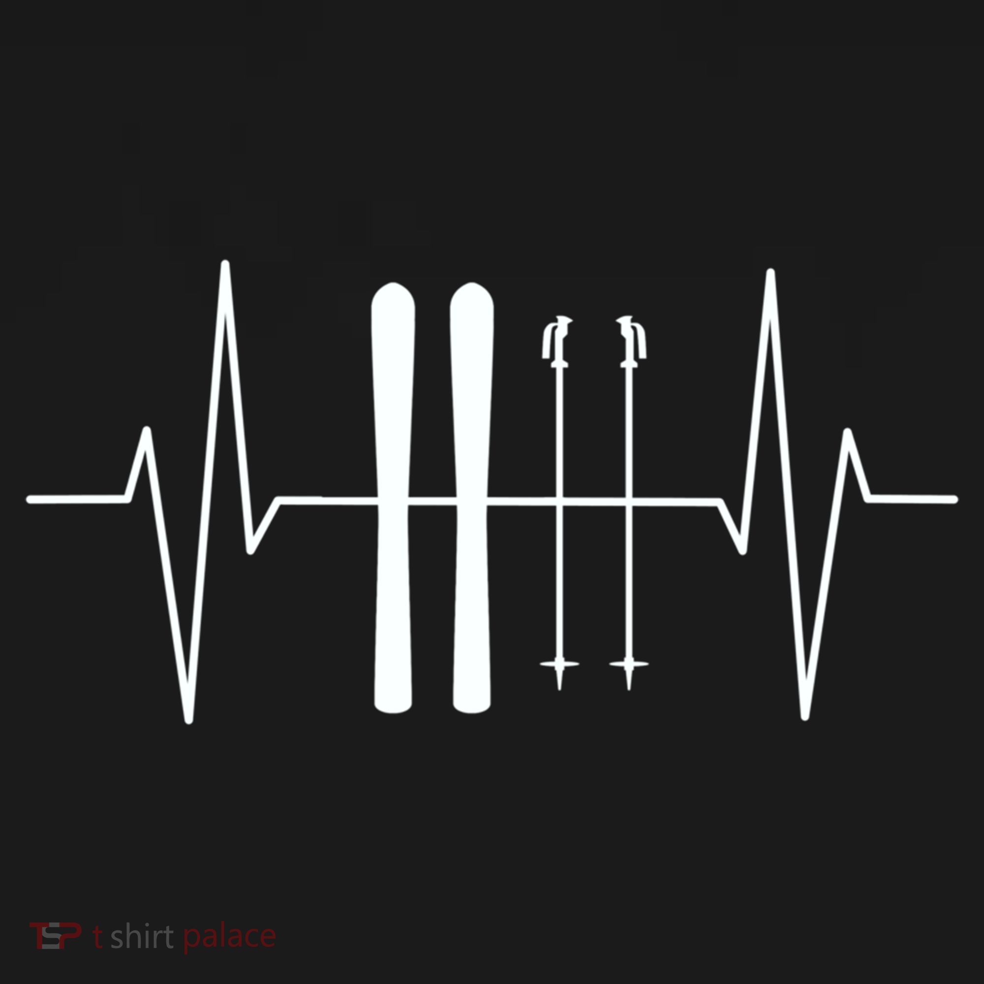 Ski Heartbeat Skier Skiing Gift For Skier Women's Hoodie