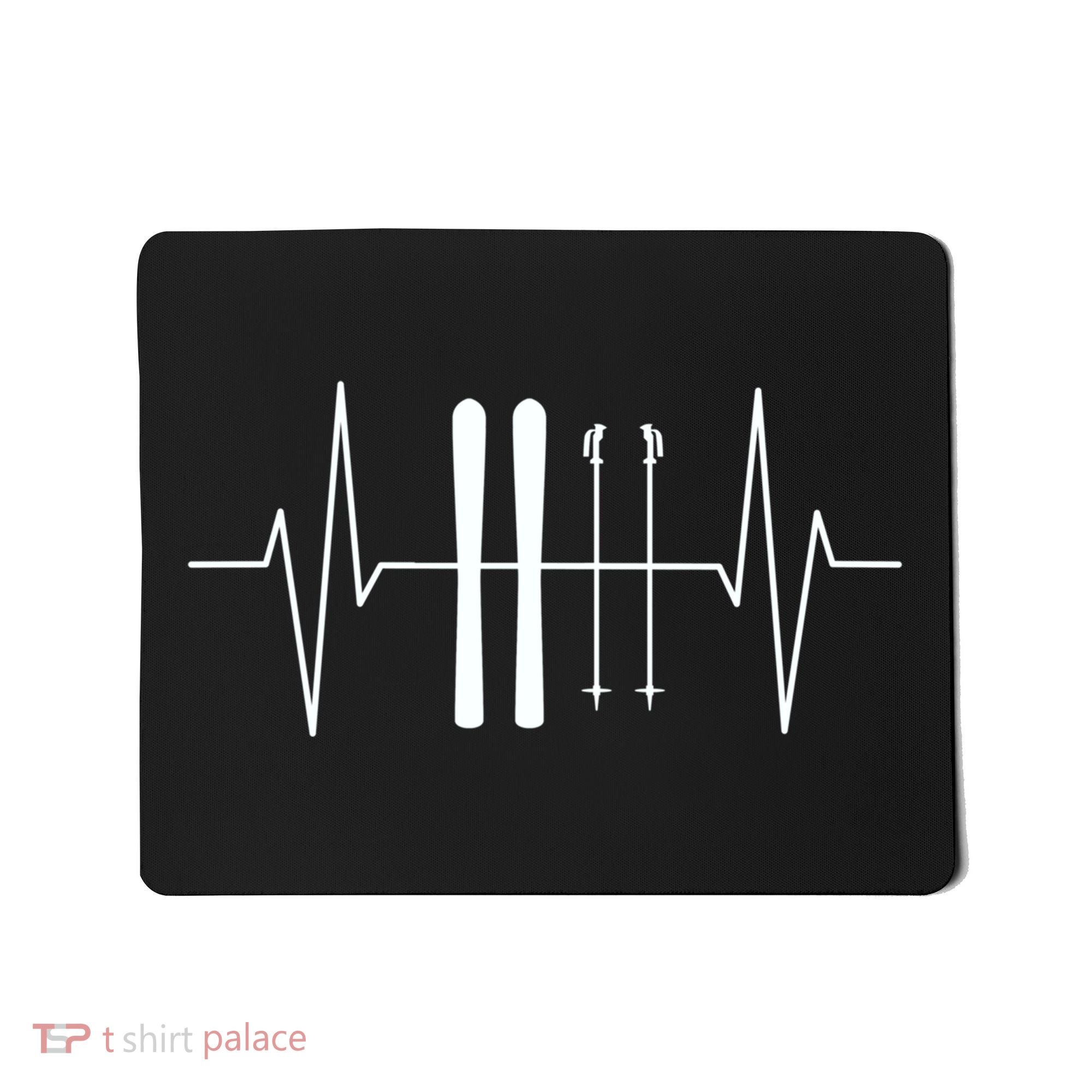 Ski Heartbeat Skier Skiing Gift For Skier Mousepad