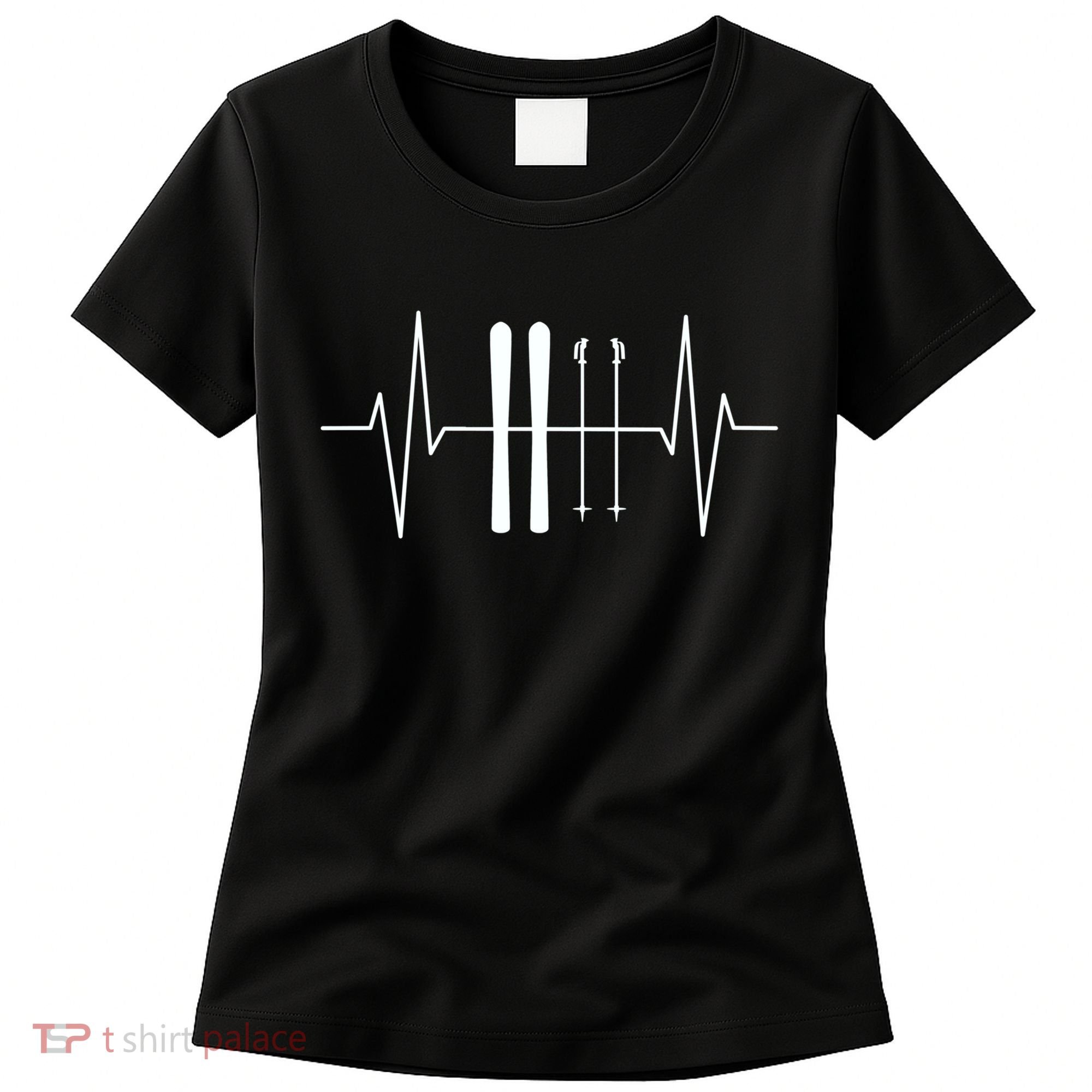 Ski Heartbeat Skier Skiing Gift For Skier Women's T-Shirt