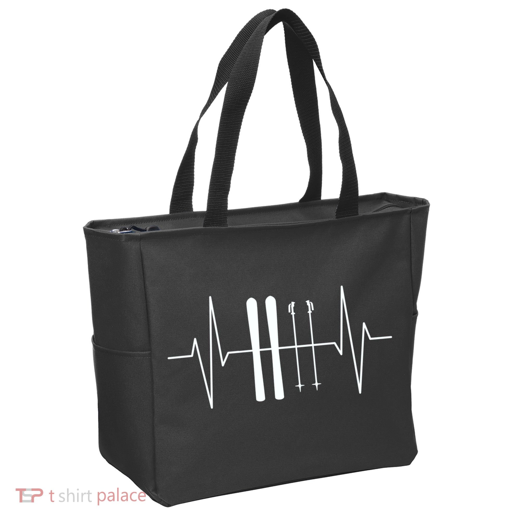 Ski Heartbeat Skier Skiing Gift For Skier Tote Bag