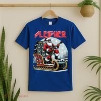 Sleigher Hail Santa Heavy Metal Christmas Rock Xmas Art  T-Shirt thumb 2