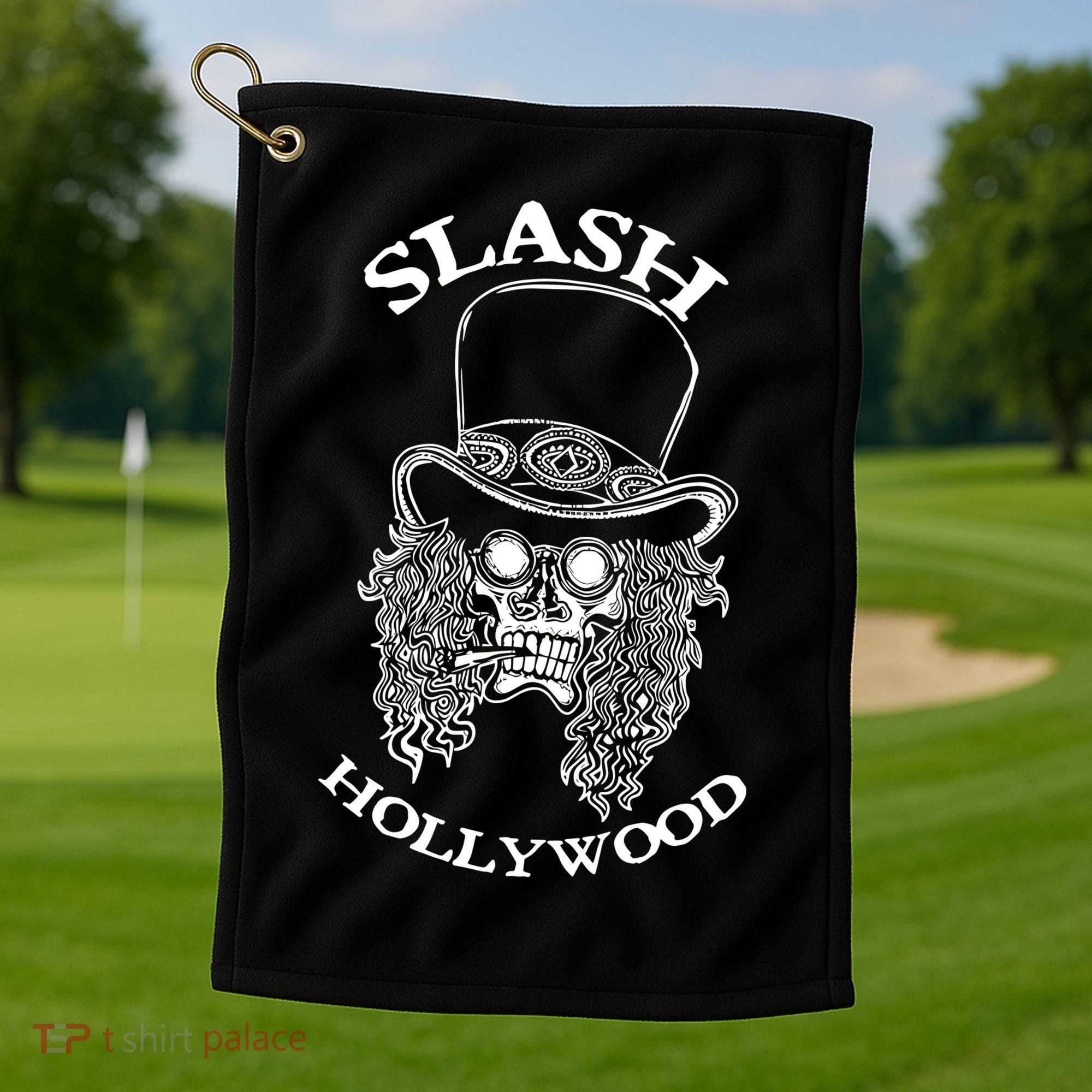 Slash Hollywood Skull Red Golf Towel