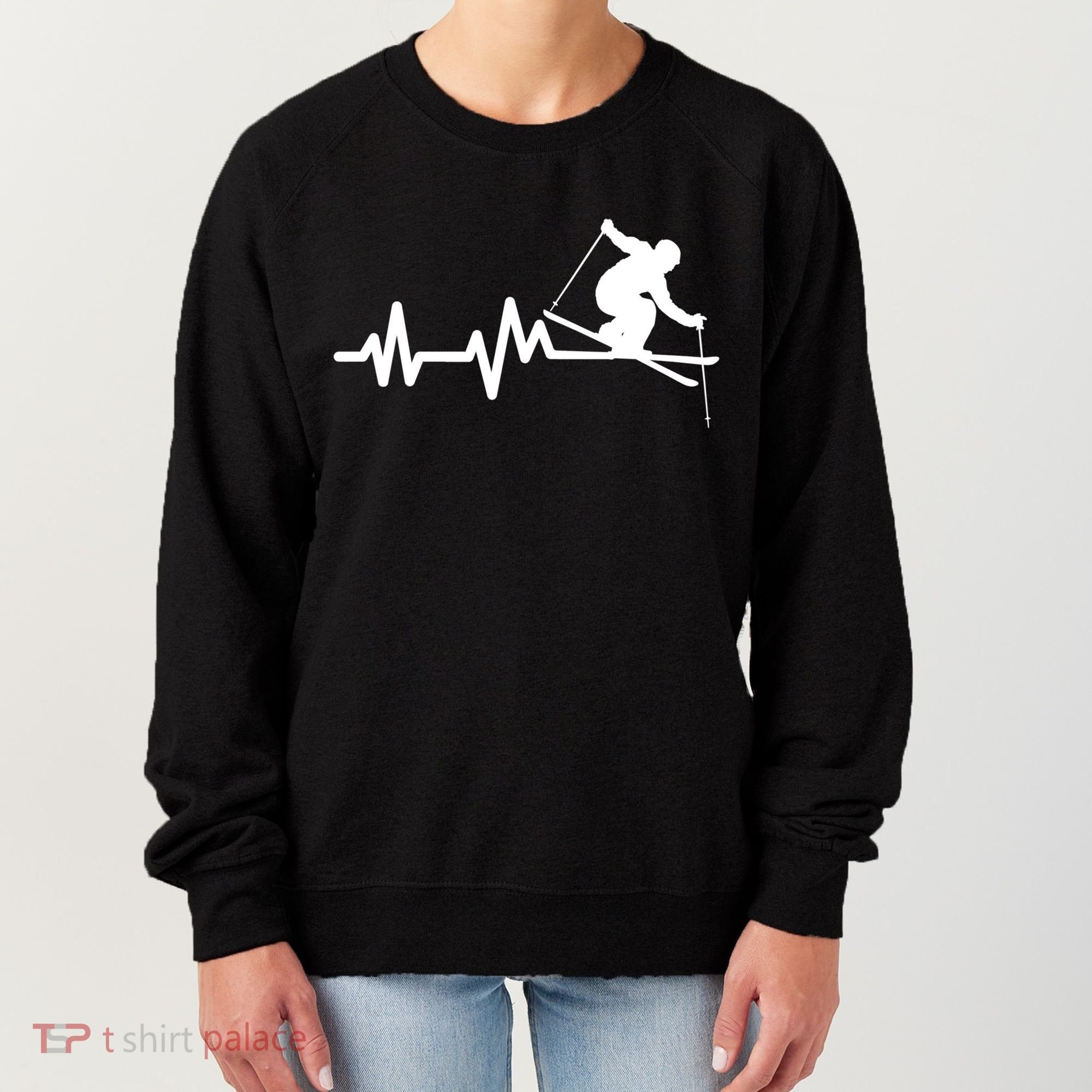 Ski Heartbeat Skiing Skier Great Gift Women's Sweatshirt