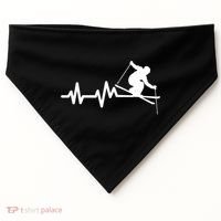 Ski Heartbeat Skiing Skier Great Gift USA-Made Doggie Bandana thumb 0