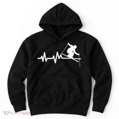 Ski Heartbeat Skiing Skier Great Gift Hoodie