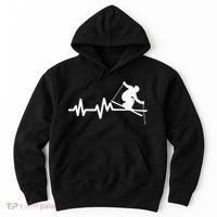 Ski Heartbeat Skiing Skier Great Gift Hoodie thumb 0