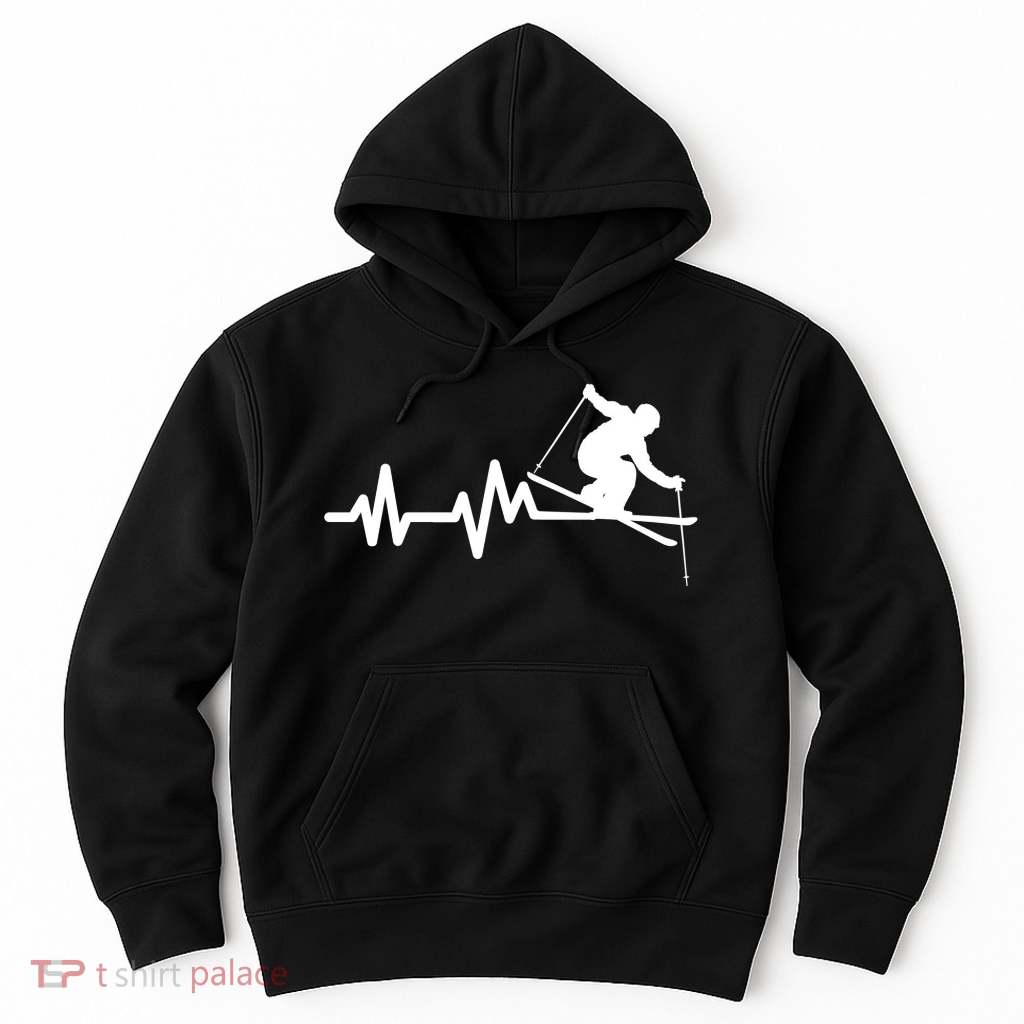 Ski Heartbeat Skiing Skier Great Gift Hoodie