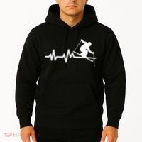 Ski Heartbeat Skiing Skier Great Gift Hoodie thumb 2