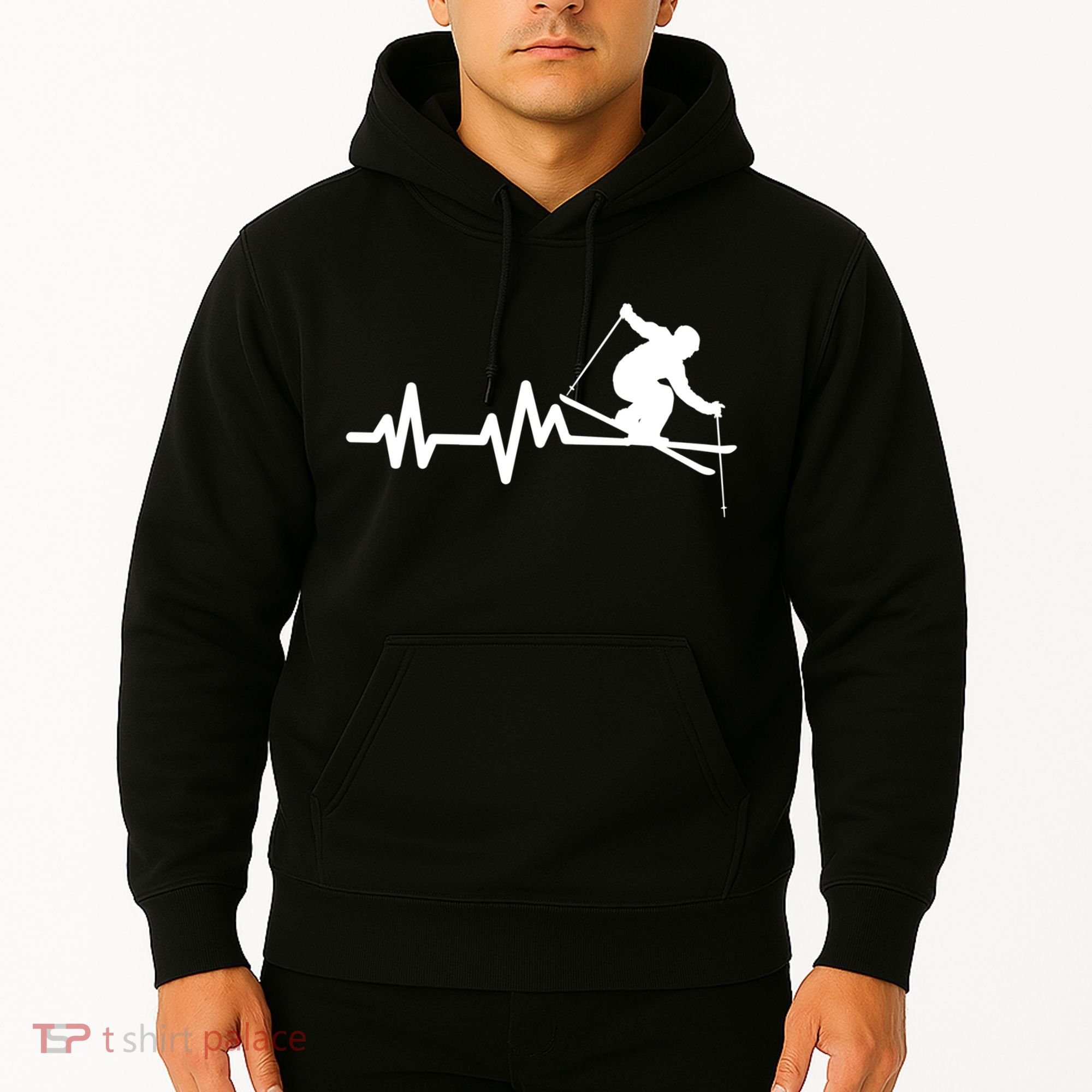 Ski Heartbeat Skiing Skier Great Gift Hoodie