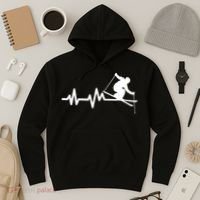 Ski Heartbeat Skiing Skier Great Gift Hoodie thumb 3