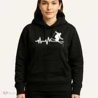 Ski Heartbeat Skiing Skier Great Gift Hoodie thumb 5