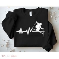 Ski Heartbeat Skiing Skier Great Gift Sweatshirt thumb 2