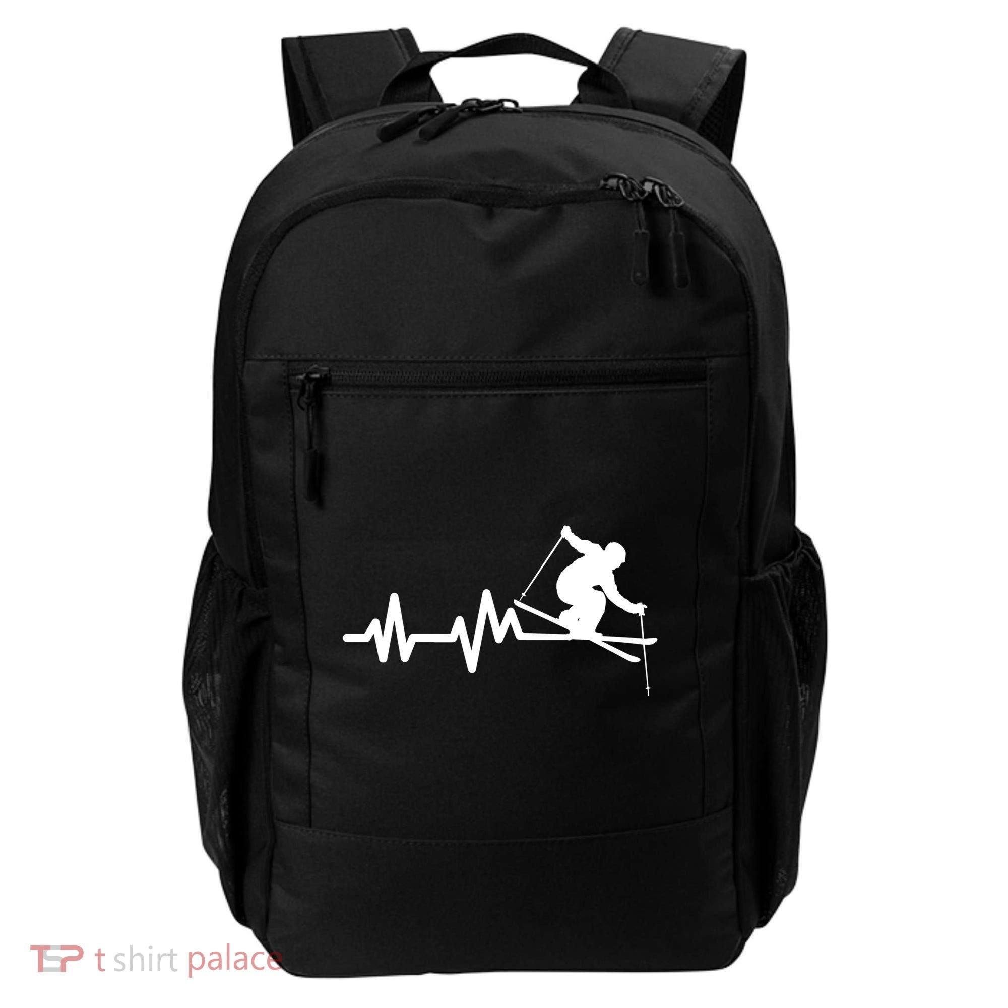 Ski Heartbeat Skiing Skier Great Gift Backpack