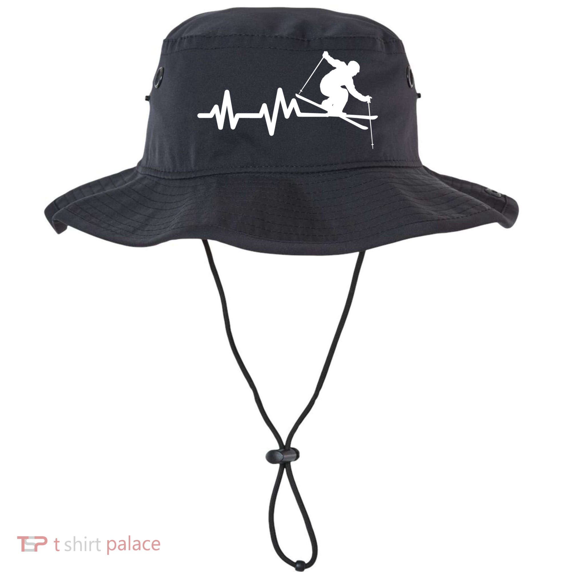 Ski Heartbeat Skiing Skier Great Gift Bucket Hat