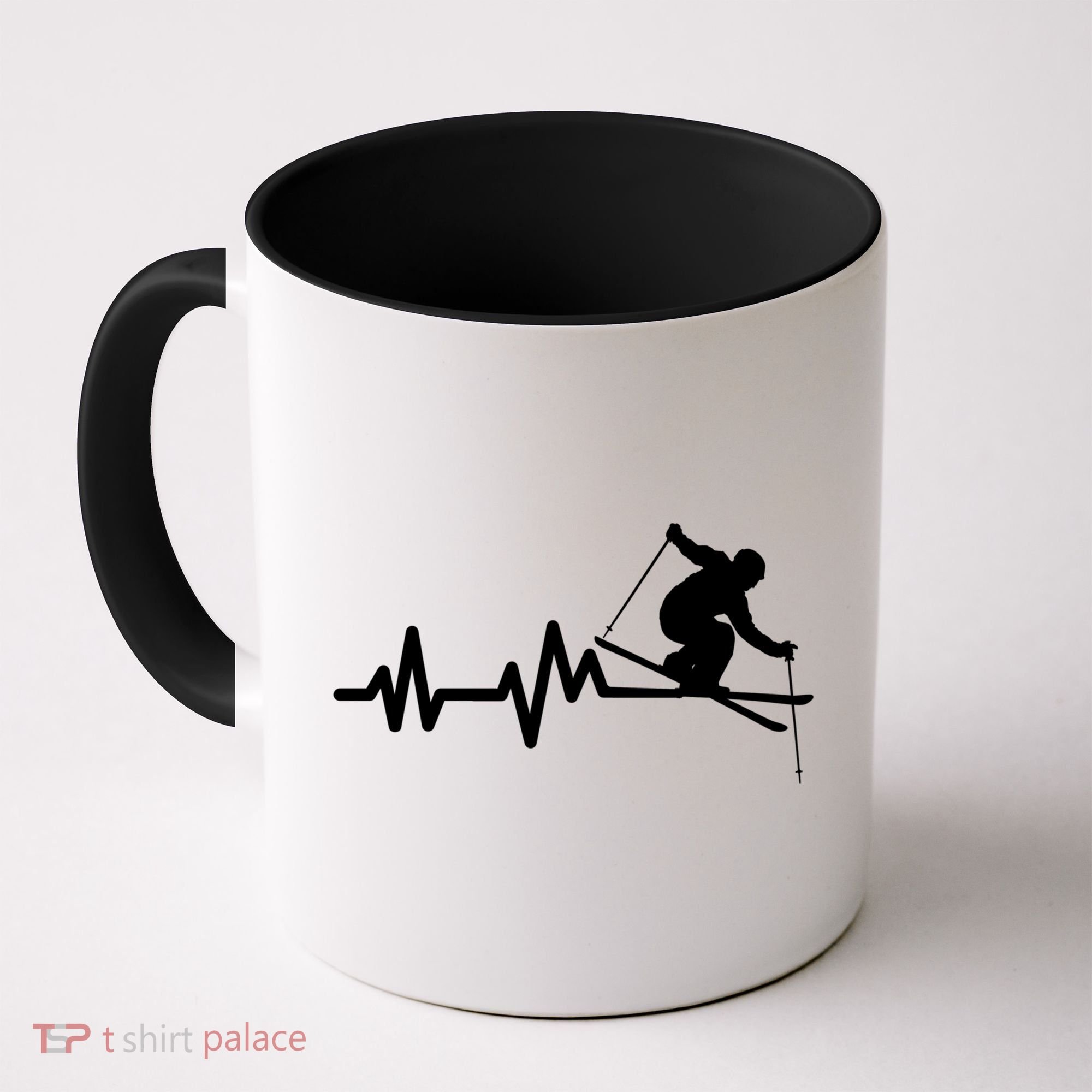 Ski Heartbeat Skiing Skier Great Gift Coffee Mug