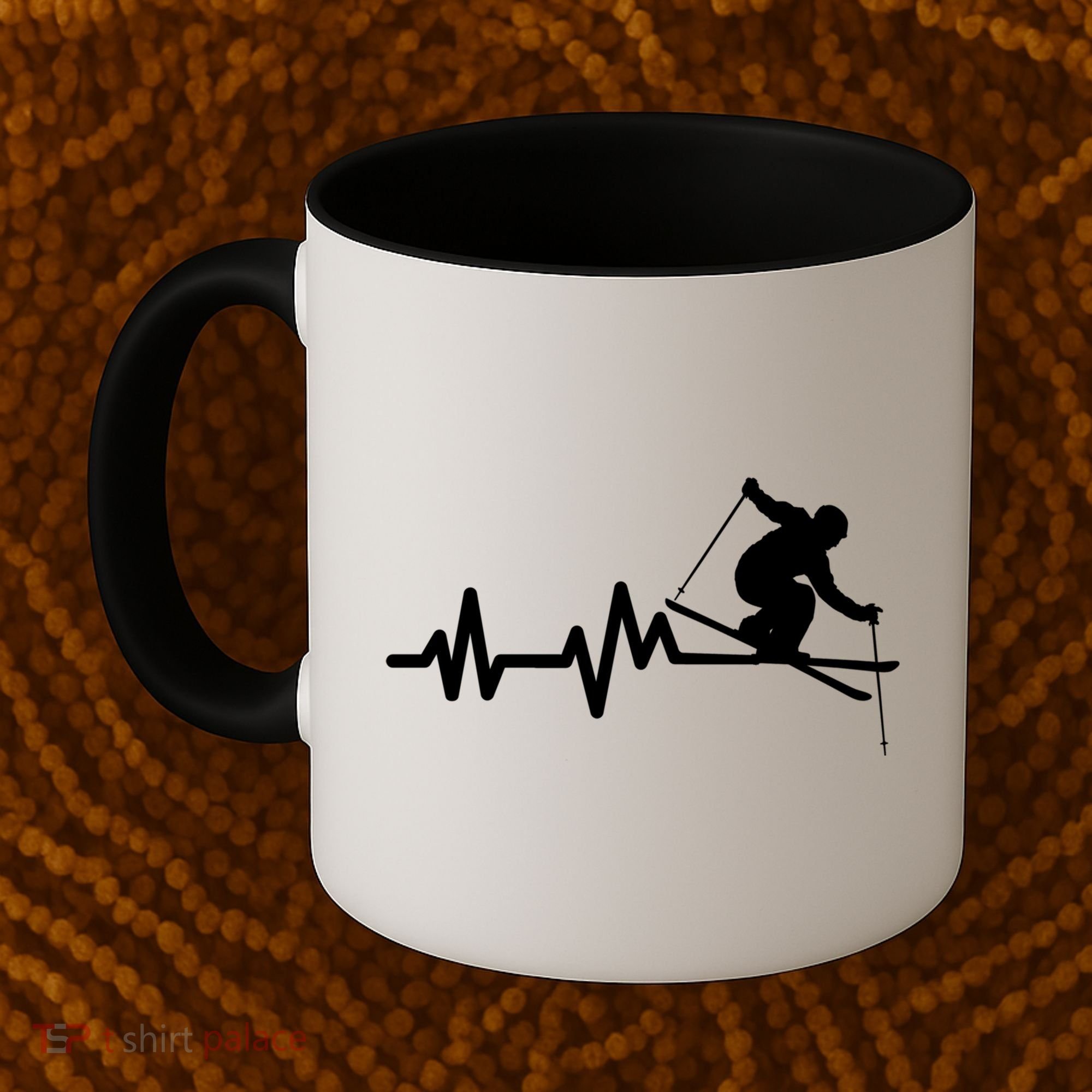 Ski Heartbeat Skiing Skier Great Gift Coffee Mug
