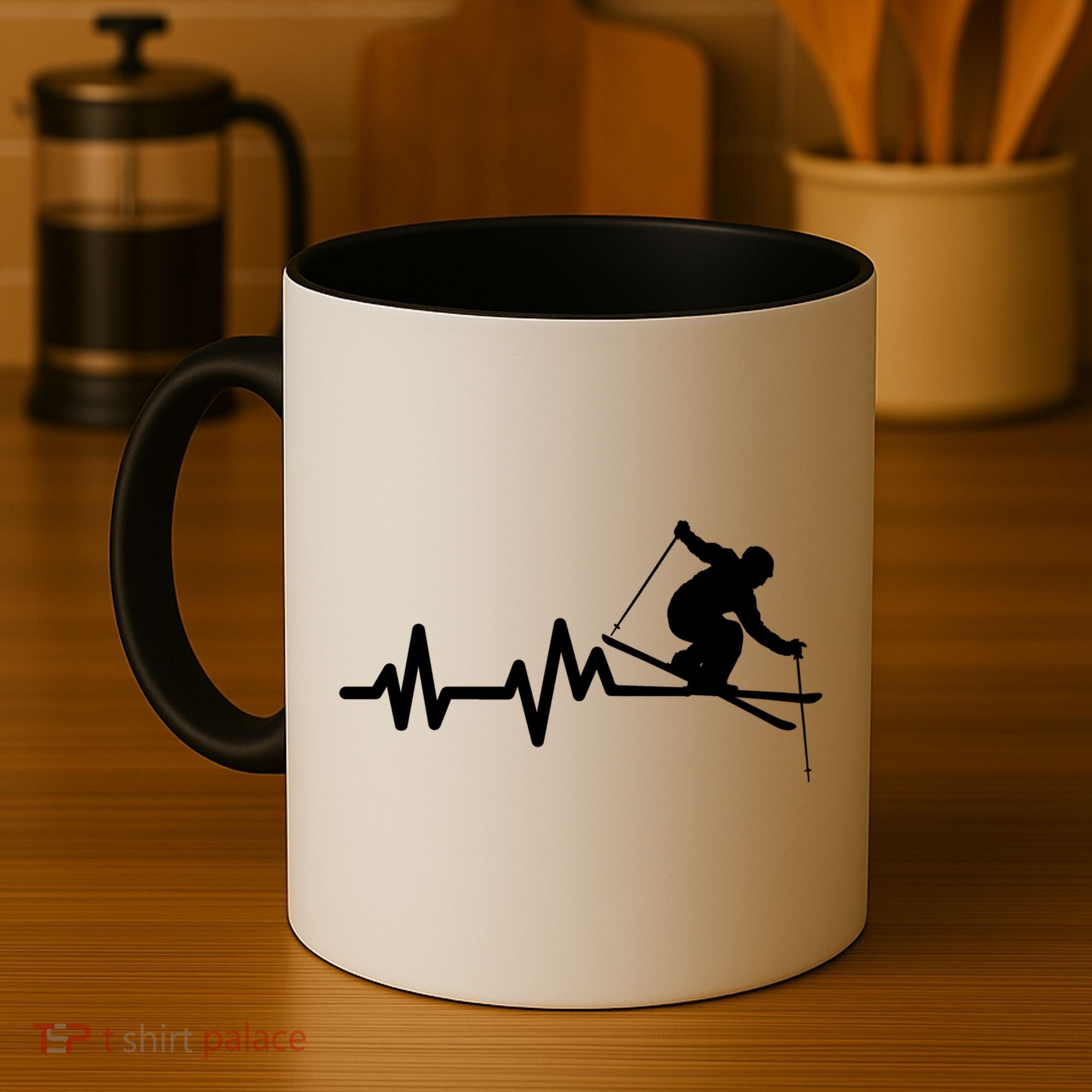 Ski Heartbeat Skiing Skier Great Gift Coffee Mug