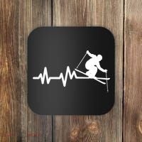 Ski Heartbeat Skiing Skier Great Gift Coaster thumb 0