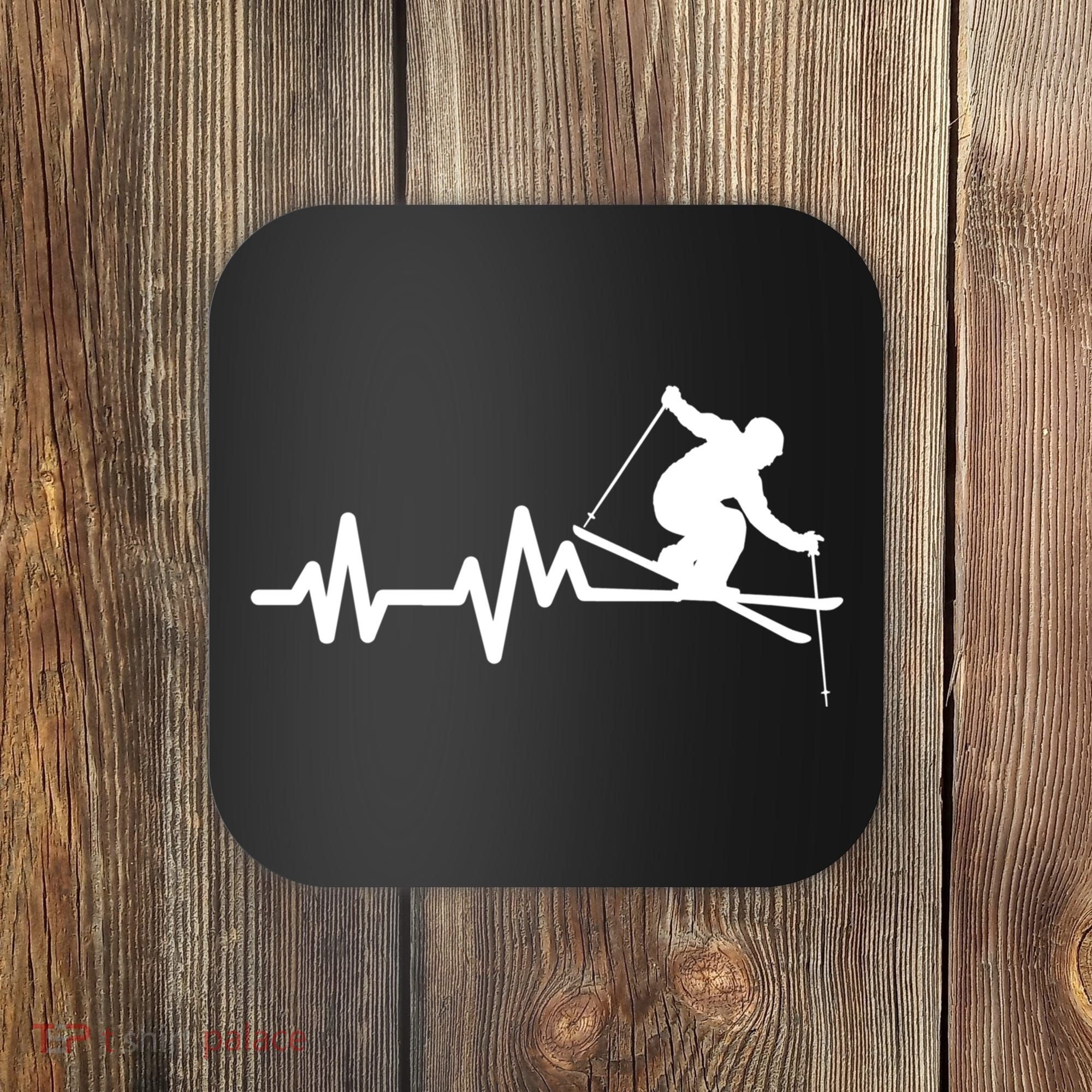 Ski Heartbeat Skiing Skier Great Gift Coaster