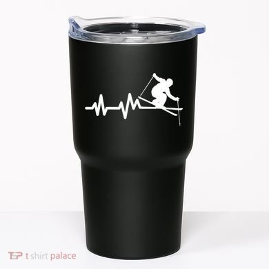 Ski Heartbeat Skiing Skier Great Gift Tumbler