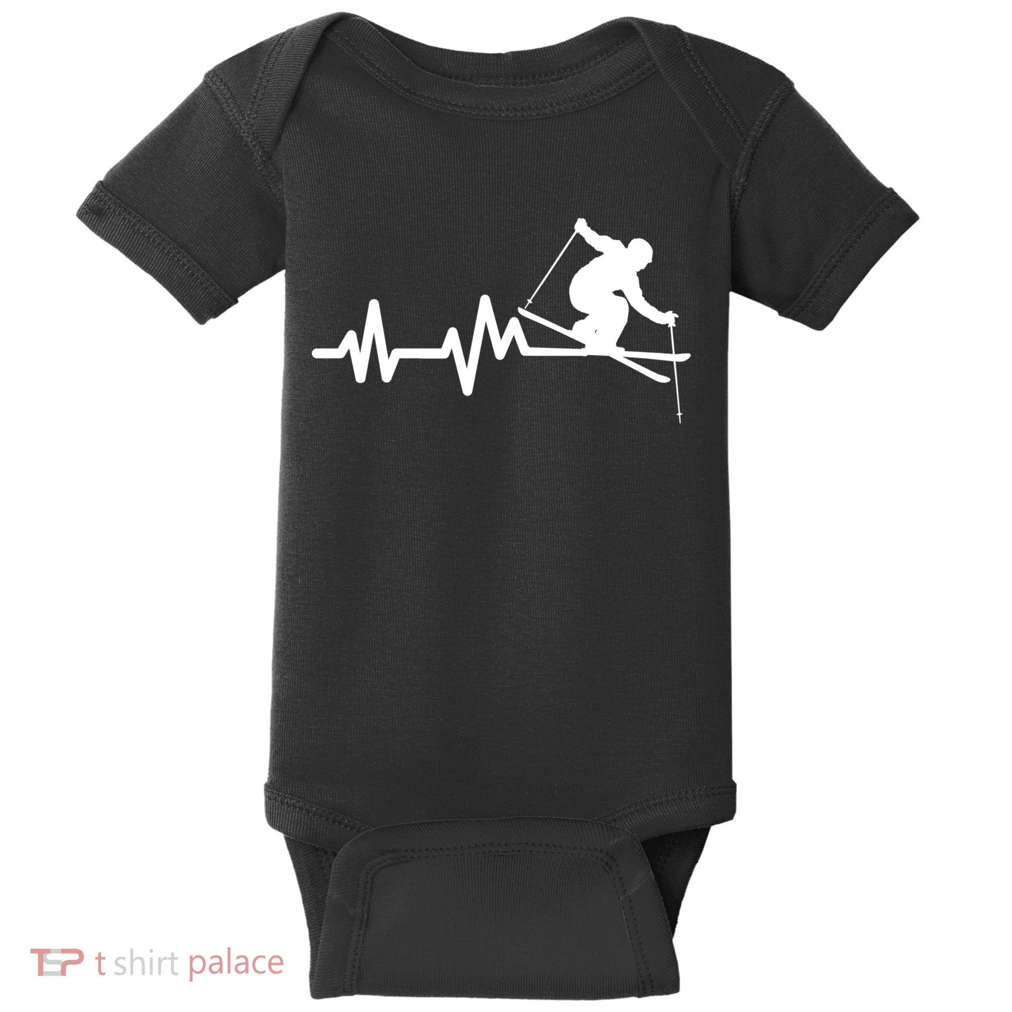 Ski Heartbeat Skiing Skier Great Gift Baby Bodysuit
