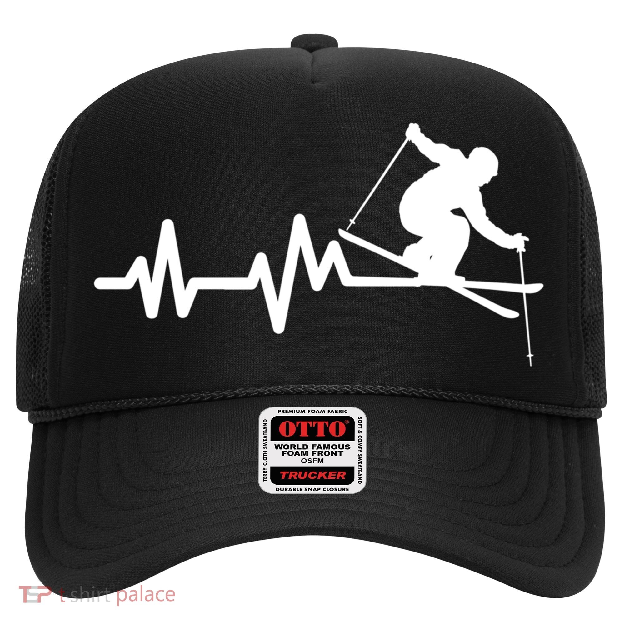 Ski Heartbeat Skiing Skier Great Gift Hat