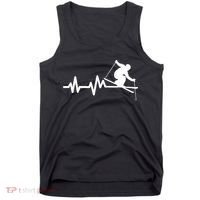 Ski Heartbeat Skiing Skier Great Gift Tank Top thumb 0