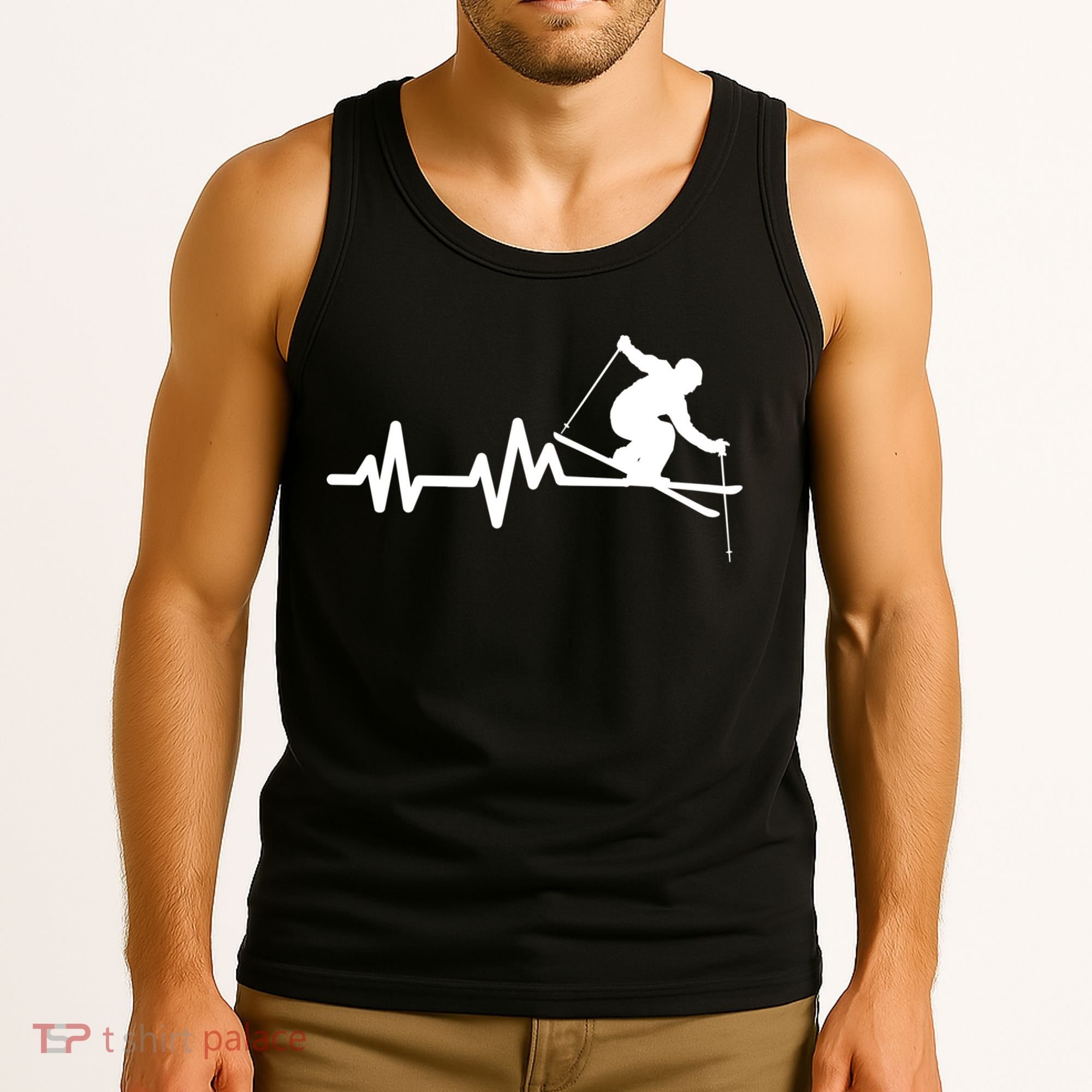 Ski Heartbeat Skiing Skier Great Gift Tank Top