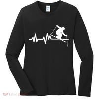 Ski Heartbeat Skiing Skier Great Gift Women's Long Sleeve Shirt thumb 0